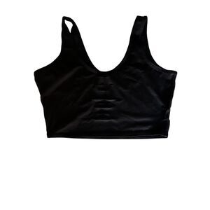 Black Teeki Laser Cut Cropped Yoga Tank Top Size Medium/Large Grunge Athletic